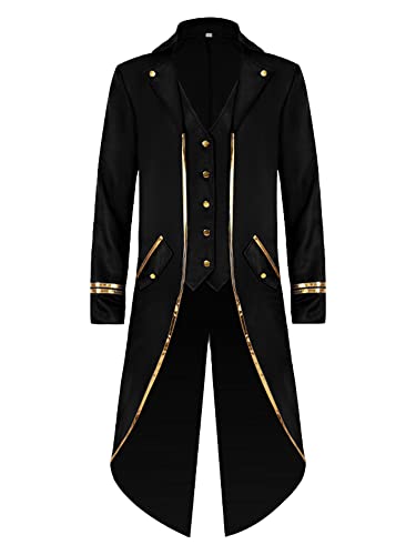 Lars Amadeus Steampunk Tailcoat for Men's Medieval Gothic Costume Vintage Victorian Jackets