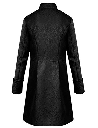 Angelaicos Men's Steampunk Coat Colonial Jacket Vintage Medieval Victorian Costume Tailcoat