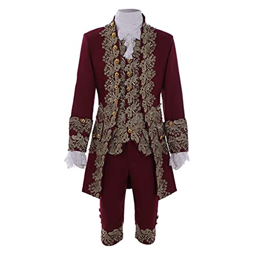 Victorian Costume Men Rococo Costume Suit Jacket Vest Prince Cosplay Halloween