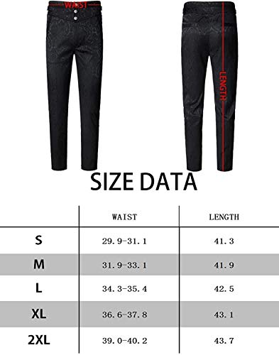 VATPAVE Mens Gothic Pants Cosplay Costume Trousers Steampunk Victorian Pants