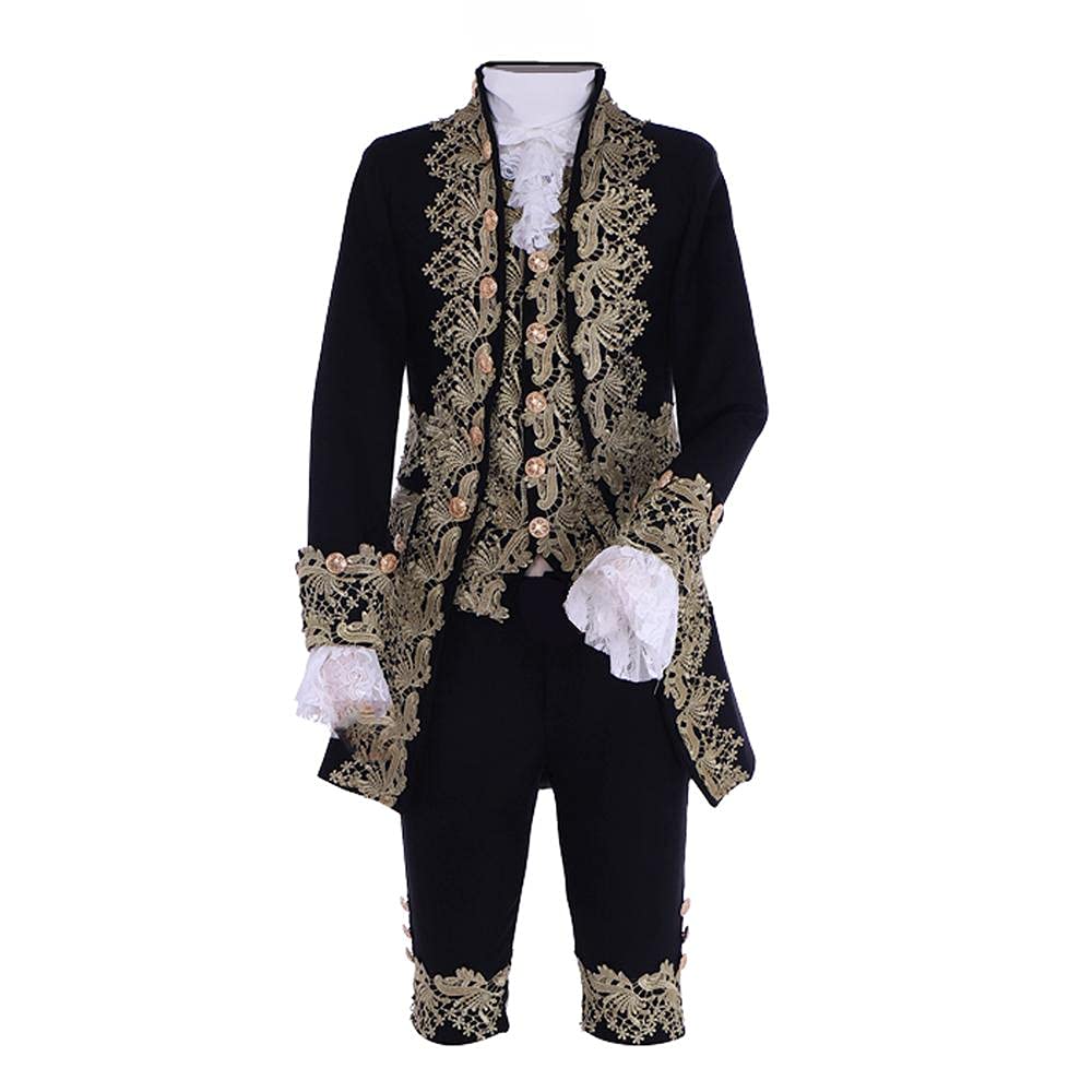 Victorian Costume Men Rococo Costume Suit Jacket Vest Prince Cosplay Halloween