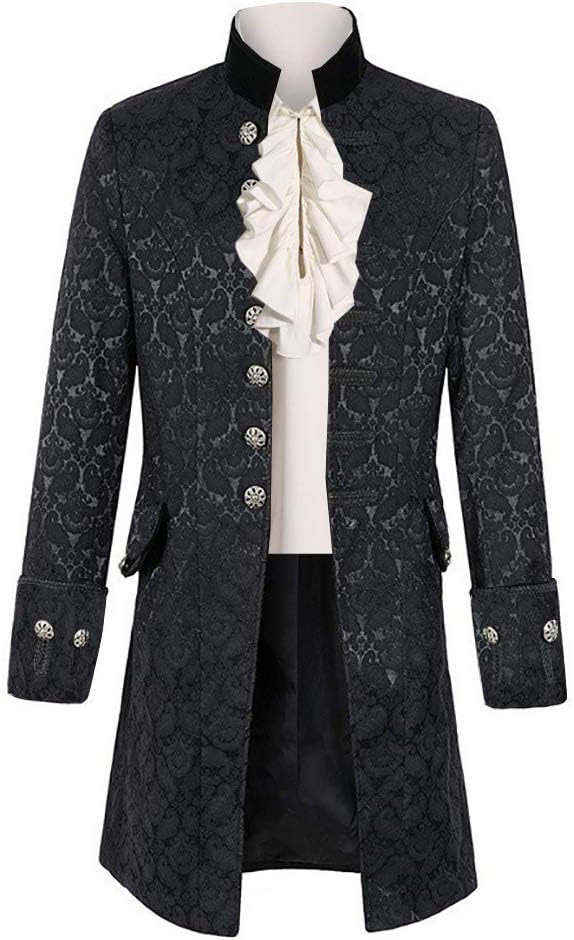 Mens Steampunk Medieval Jacket Pirate Viking Renaissance Costume Formal Tailcoat Gothic Victorian Halloween Tuxedo Coats