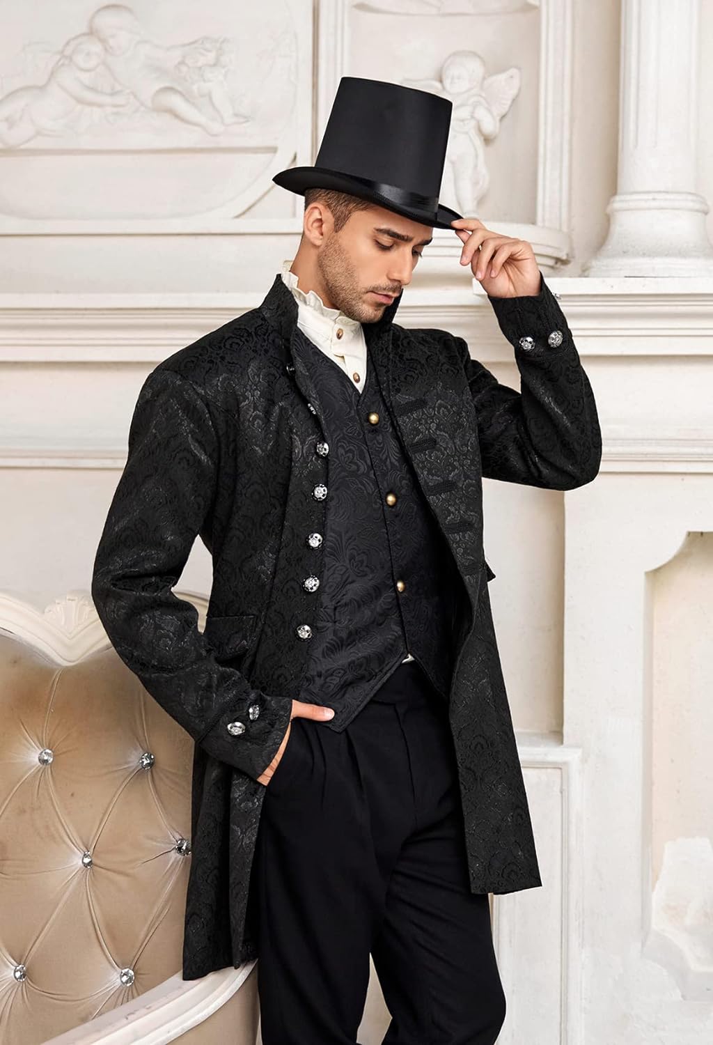 Mens Steampunk Medieval Jacket Pirate Viking Renaissance Costume Formal Tailcoat Gothic Victorian Halloween Tuxedo Coats