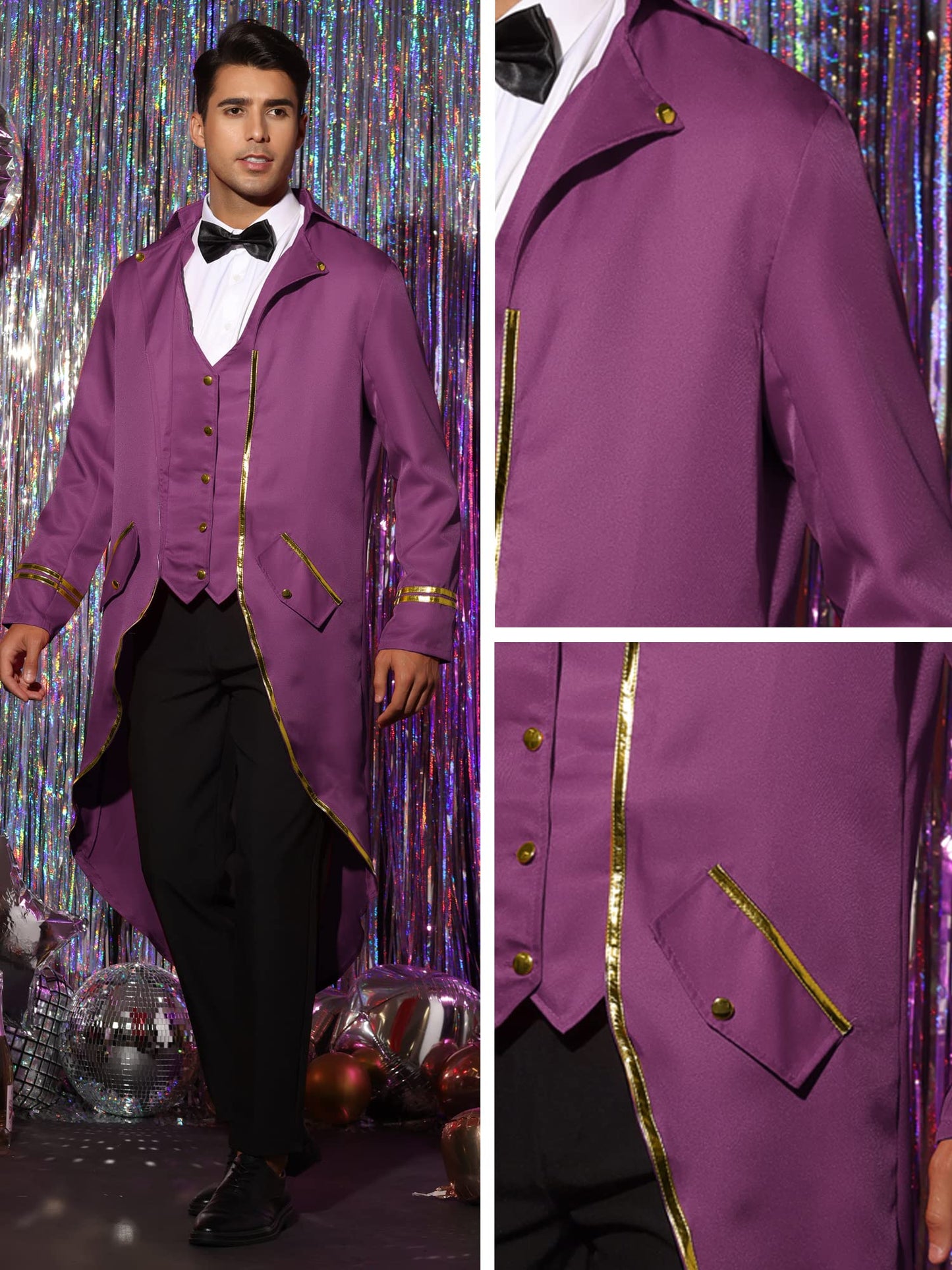 Lars Amadeus Steampunk Tailcoat for Men's Medieval Gothic Costume Vintage Victorian Jackets