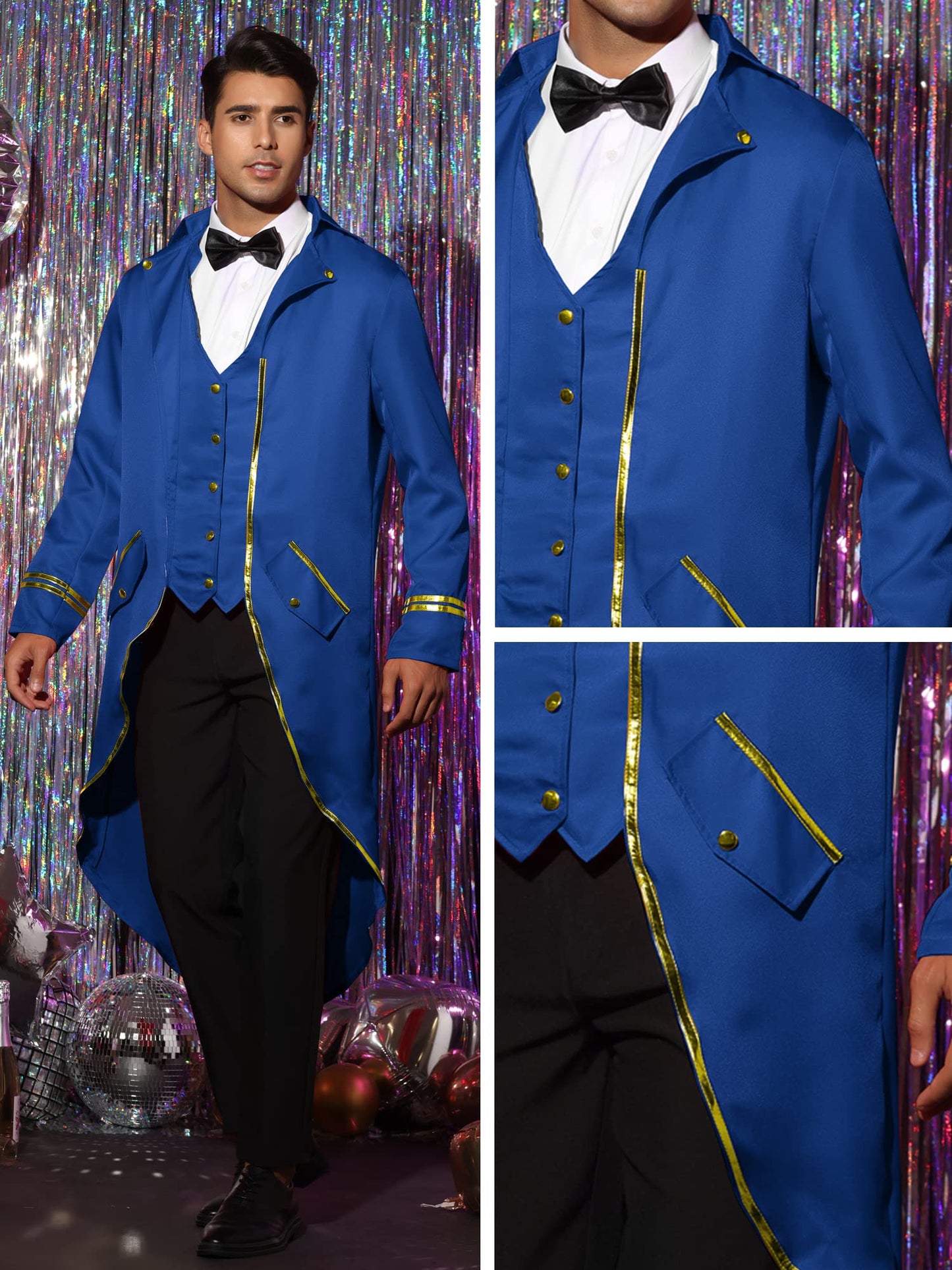 Lars Amadeus Steampunk Tailcoat for Men's Medieval Gothic Costume Vintage Victorian Jackets