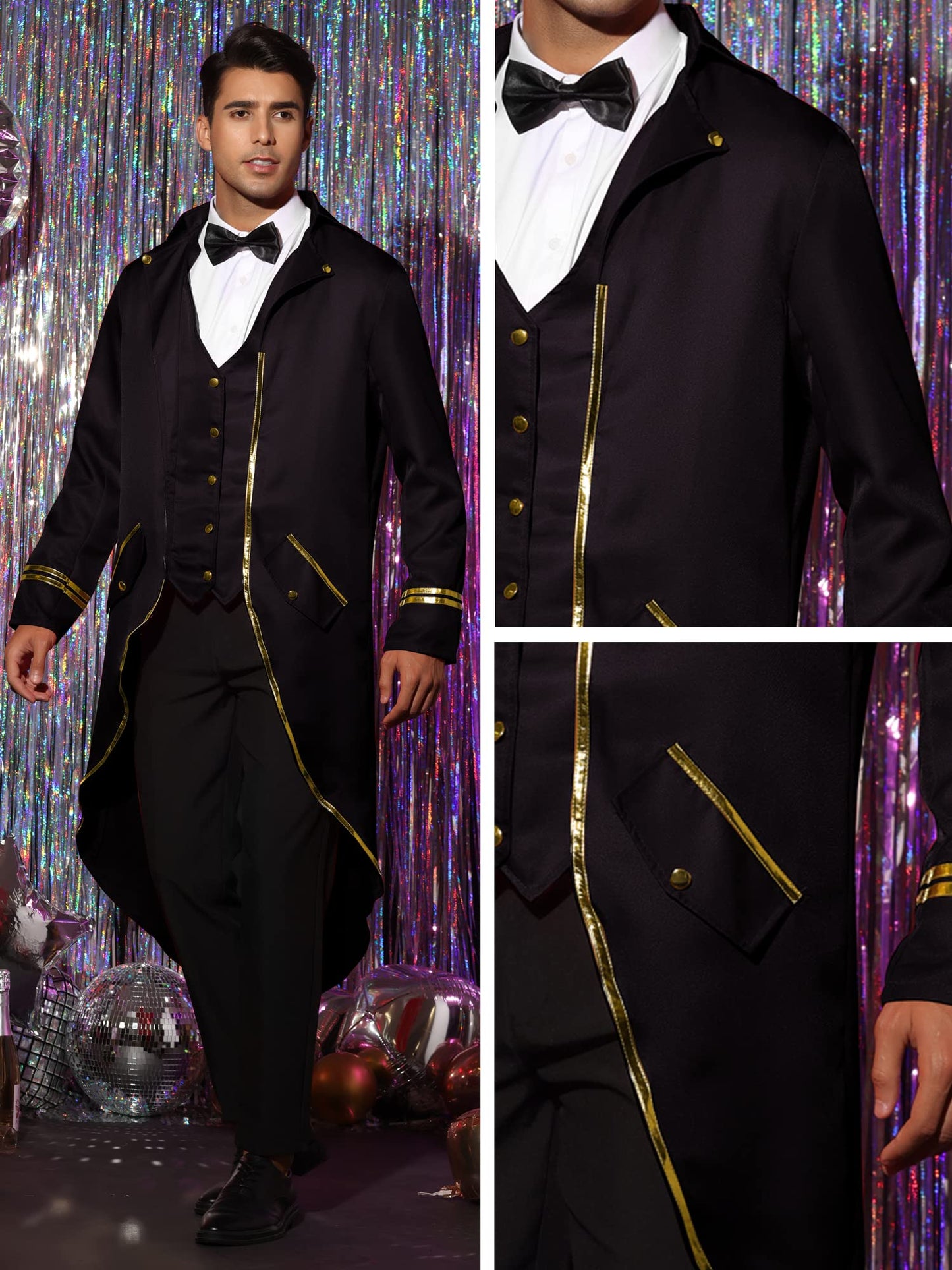 Lars Amadeus Steampunk Tailcoat for Men's Medieval Gothic Costume Vintage Victorian Jackets