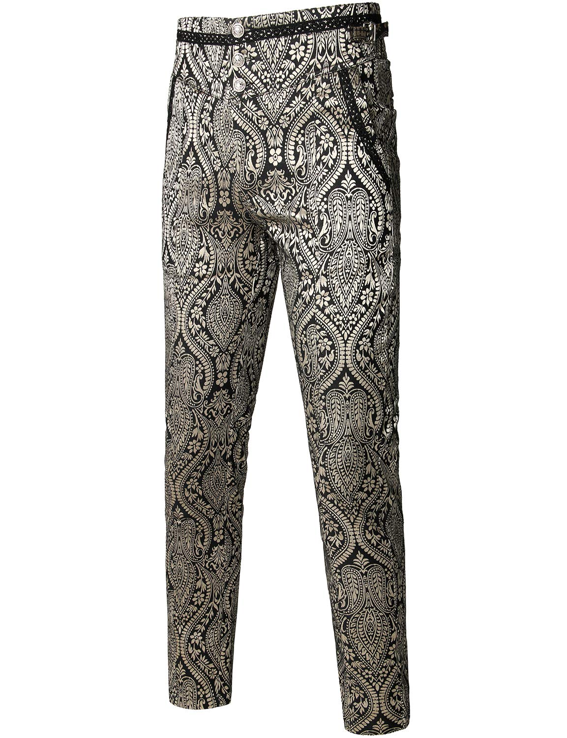 VATPAVE Mens Gothic Pants Cosplay Costume Trousers Steampunk Victorian Pants